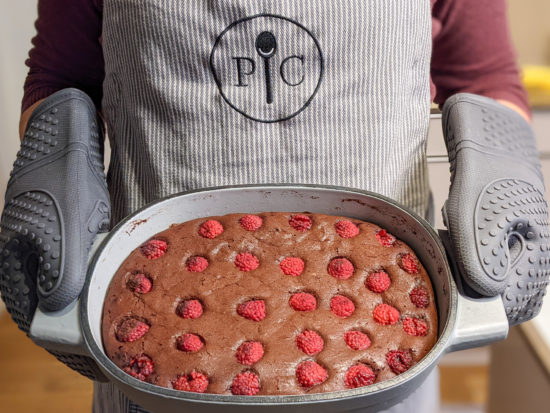 Schokokuchen mit Himbeeren